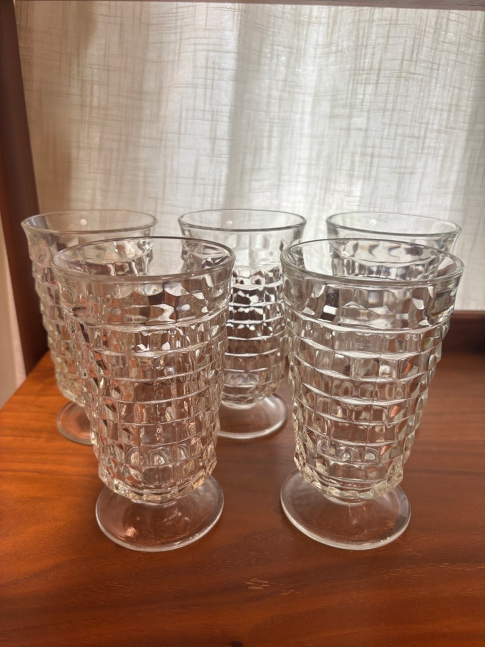 Indiana Glass Whitehall Clear Textured Glass Dessert & Beverage Goblets - Set 5
